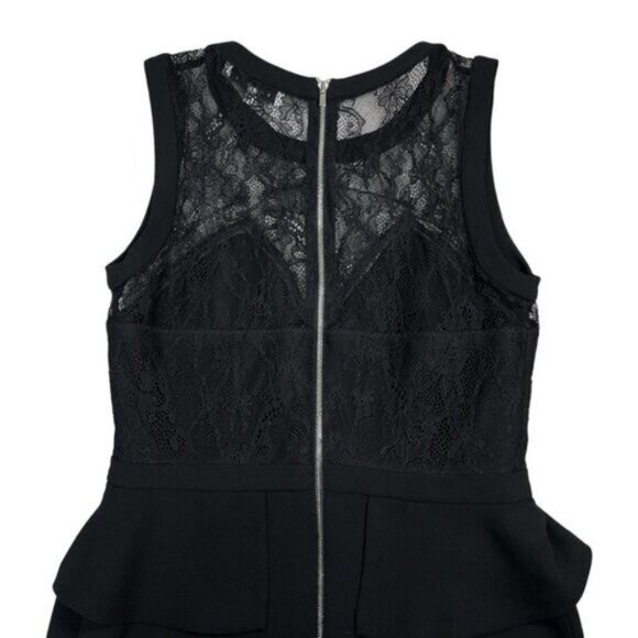 Sandro Paris Women's Lace Peplum Dress Small Black - Picture 6 of 7